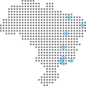 Mapa com as unidades Mazzini